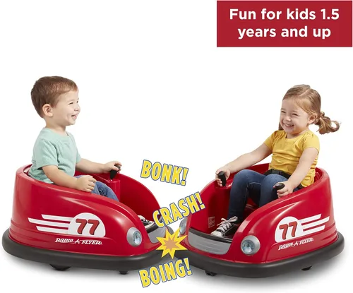 Miniatura 5 de Radio Flyer Auto de parachoques con batería de 6 V, eléctrico con control remoto, juguete para montar para niños pequeños de 1.5+ años