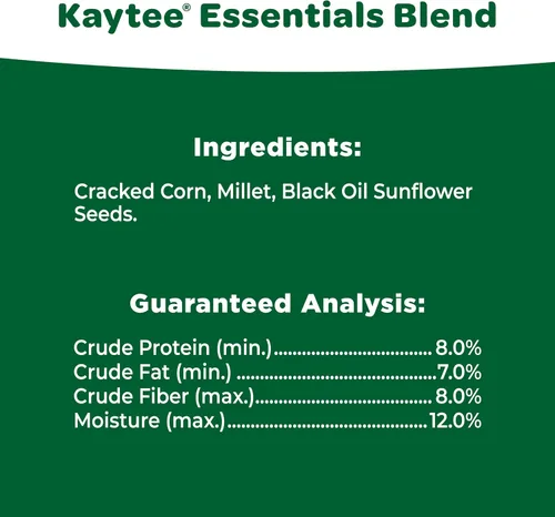 Miniatura 5 de Kaytee Essentials Blend with Black Oil Sunflower, maíz agrietado y mijo, semillas de alimento para aves silvestres para cardenales, arrendajos