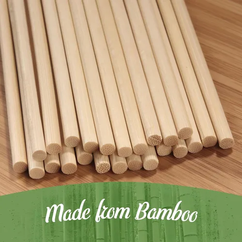 Miniatura 4 de BambooMN - 5mm Semi-Point Multipurpose Tornado Potato Bamboo Skewers - 15" (38cm) - 100 Pieces