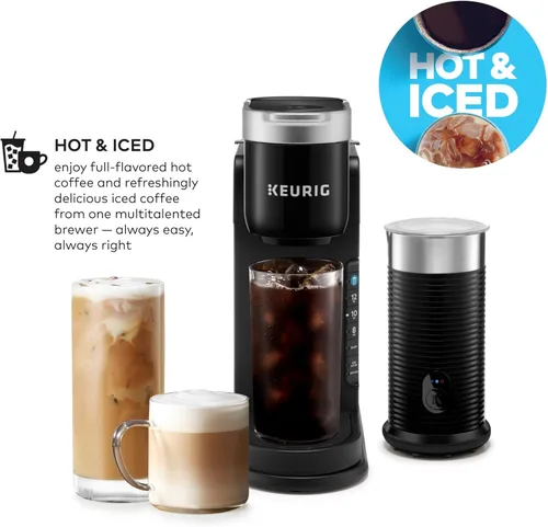 Miniatura 2 de Keurig K-Café Barista Bar Cafetera y espumador de una sola porción, con 3 tamaños de preparación, capacidad de café caliente y frío, botón