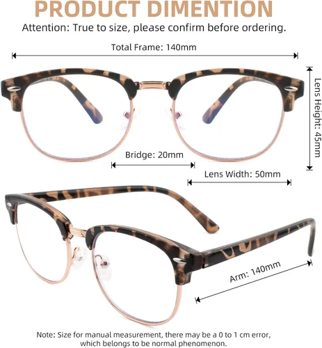 Miniatura 3 de Paquete de 2 lentes de lectura para hombres y mujeres, lentes de lectura vintage con lente completa, lentes de aumento para exteriores,