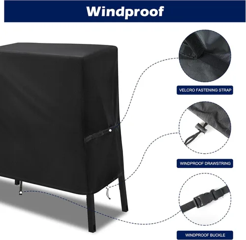 Miniatura 5 de Cubierta para parrilla y ahumador para Blackstone de 22 pulgadas y 17 pulgadas con capucha y soporte, cubierta de parrilla impermeable, tela Oxford