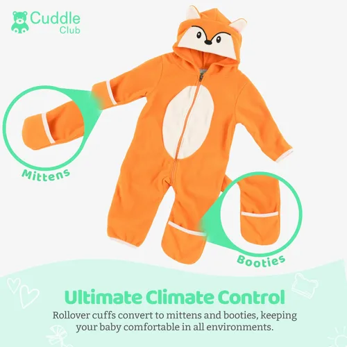 Miniatura 54 de Enterizo de vellón para bebé, rómper de una sola pieza con capucha para niños, ropa para exteriores, chaqueta infantil