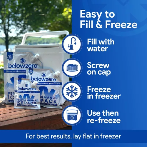 Miniatura 6 de Below Zero Paquetes de hielo reutilizables para enfriadores – Bloques de hielo más fríos de larga duración, paquetes de congelador a prueba de fugas