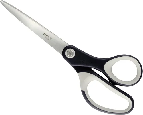 Leitz Tijeras de titanio, para diestros o zurdos (ambidiestros), 8.071 in, papelería de oficina, mango ergonómico, color negro