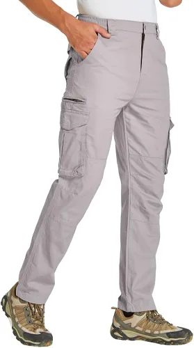 Miniatura 2 de Pantalones cargo clásicos de algodón casual para hombre con 7 bolsillos