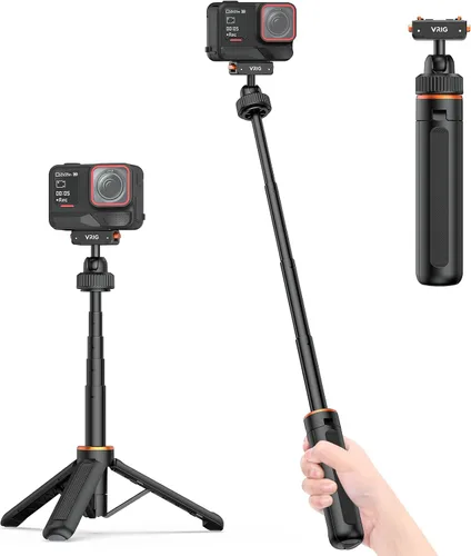 VRIG 15.9" X5 Extended Mini cámara trípode para Insta360 Ace Pro2,360 portátil magnético liberación rápida Selfie Sticks mango agarre Vlog Monopod