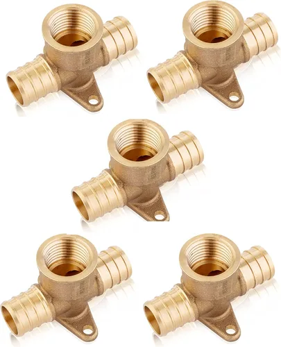 Miniatura 11 de EFIELD 1/2 "Pex x 1/2" Pex x 1/2" hembra NPT Drop-ear Tee, Latón Crimp Fitting, (PEX1807170)