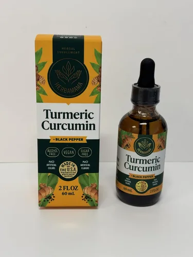 Miniatura 2 de HERBAMAMA Suplemento de curcumina de cúrcuma – Cúrcuma con pimienta negra – Vegano, sin OMG, sin alcohol y azúcar, suministro para 28 días