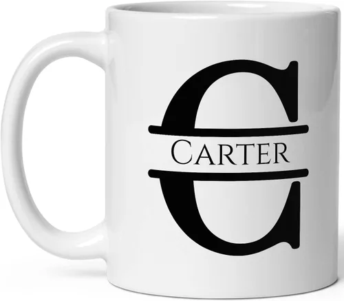 Miniatura 23 de Taza de café personalizada con monograma, letra inicial A personalizada para mujeres, hombres, niñas, niños, papás, mamás amigos, taza de café