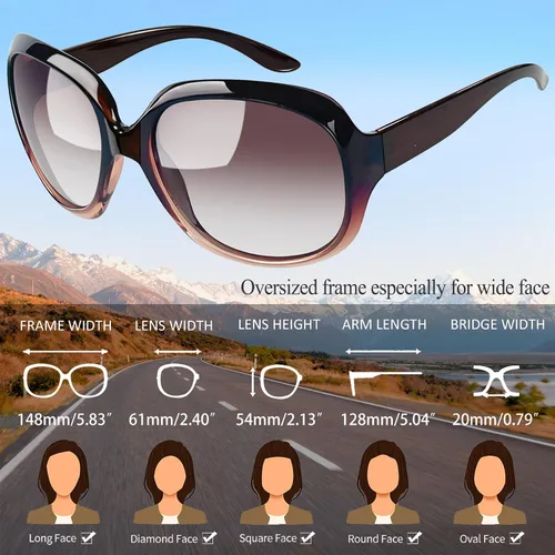 Miniatura 218 de Joopin Lentes de sol de gran tamaño para mujer, polarizados, grandes, para conducción, protección UV, grandes sombras