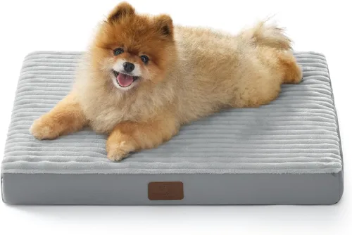 Miniatura 19 de Bedsure ComfyFleece - Camas ortopédicas para perros de gran tamaño para jaula con funda extraíble para máquina, no impermeable, alfombrilla de Gris