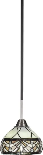 Miniatura 143 de Toltec Lighting Paramount - Mini colgante de 1 luz en acabado negro mate con cristal de arte perla de 7 pulgadas y estilo negro