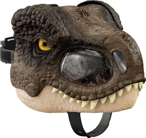 Máscara Mattel Jurassic World Dominion Chomp N Roar de Dinosaurio, Máscara de Tiranosaurio Rex de Juego de Rol de Dinosaurio y Accesorio de Disfraz