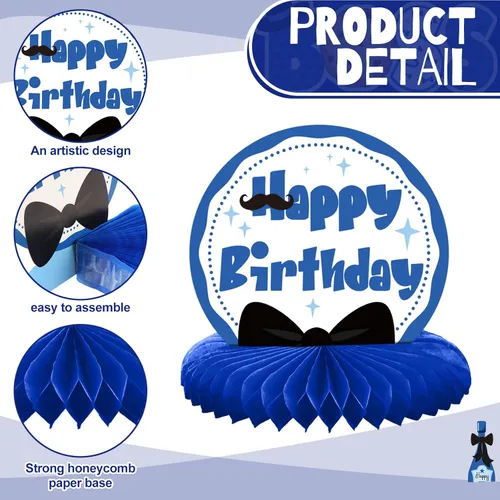 Miniatura 3 de SATINIOR 10 piezas de centro de mesa para niños, centros de mesa para jefe, decoraciones de cumpleaños de jefe, juego de decoración de panal