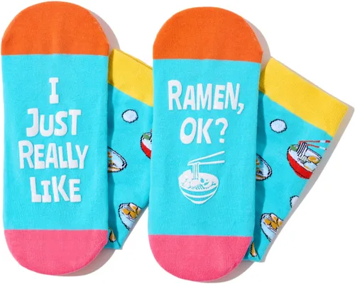 Miniatura 3 de HAPPYPOP Calcetines unisex divertidos para ramen, calcetines de fideos de ramen, regalos de ramen para hombres y mujeres, calcetines japoneses