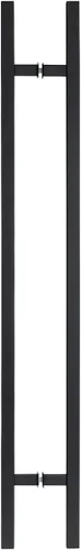 Miniatura 2 de Prima Decorative - Tirador de puerta cuadrado de acero inoxidable de 72 pulgadas (72 pulgadas), manija de barra de montaje lateral trasero a Negro