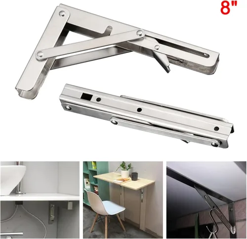 Miniatura 2 de SBTRKT 2 piezas de acero inoxidable plegable soporte de mesa soporte estante banco 440.9 lbs carga pesada Repisas Flotantes Mesa plegable