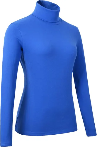 Miniatura 3 de HieasyFit suéter básico de cuello alto de algodón suave para mujer