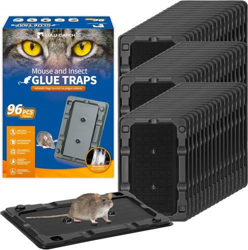 Miniatura 13 de LULUCATCH Trampa adhesiva para ratones, paquete de 12 trampas de pegamento grandes, precebadas, resistentes y no tóxicas, trampas para ratones
