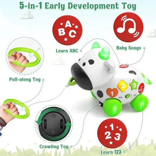 Miniatura 6 de Talkfun Juguetes Musicales de Vaca para Niños y Niñas de 1+ Año, Juguete Bilingüe para Bebés de 6-12-18 Meses, Juguetes para Niños de Un Año, Regalo