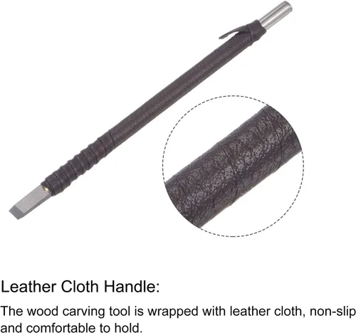 Miniatura 4 de uxcell Cuchillo para tallar cinceles de madera, carburo de tungsteno de 0.236 pulgadas, punta plana para carpintería, herramienta de mano Graver
