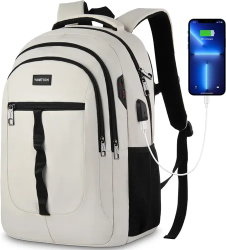 YAMTION Mochila escolar de 17.3 pulgadas para adolescentes, niñas y niños, unisex, mochila con USB para estudiantes universitarios de secundaria