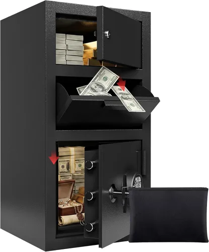 Miniatura 12 de Caja fuerte de caída de 2.6 pies cúbicos para dinero de negocios con ranura de depósito, combinación digital y mecanismo anti-extracción para hogar