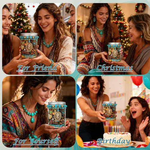 Miniatura 3 de SMUOBT Paquete de tarros de joyería misteriosa, caja de joyería sorpresa de 40 a 45 piezas para mujer, juego de regalo