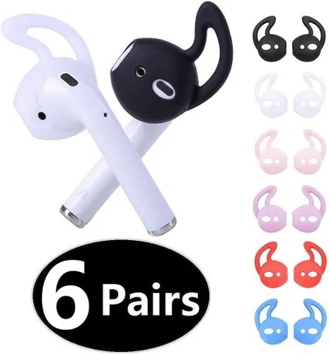 Miniatura 2 de JNSA 6 pares de almohadillas de silicona para auriculares compatibles con Air Pods 1 y 2, puntas deportivas antideslizantes de silicona suave