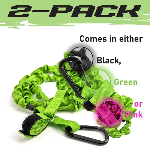 Miniatura 7 de Gradient Fitness 2 Pack Kayak Paddle Leash, 5-8 Feet Stretchable Paddle Strap with Carabiner Secure Leash Lanyard Rope for SUP Kayak Canoe Paddle