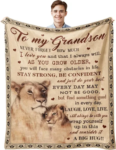 Manta de regalo para nieto, regalo para nietos de parte de la abuela, regalos para nietos de parte de la abuela/abuelo, regalo de cumpleaños para