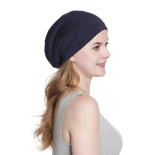 Miniatura 60 de Alnorm - Gorro con forro de satén y suave banda elástica para hombres y mujeres, talla única Se ajusta a la mayoría