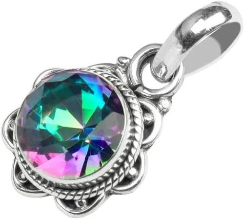 Miniatura 4 de Collar con colgante de plata de ley 925 con piedras preciosas naturales hechas a mano, regalo de Navidad