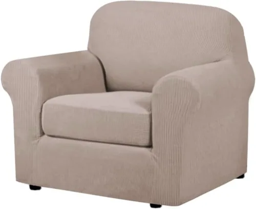 Miniatura 129 de H.VERSAILTEX - 3 fundas de sofá elásticas para 2 cojines de sofá. Fundas para muebles de sala de estar (funda base más 2 fundas de cojín de asiento)