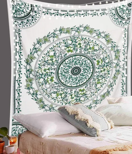 Miniatura 6 de ANJANIYA Tapiz floral para colgar en la pared, tapiz indio, decoración de dormitorio, tapiz de mandala, hippy, arte de pared psicodélico, hippie