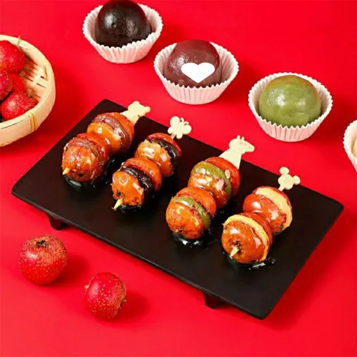 Miniatura 5 de Pinchos de bambú natural de dibujos animados para aperitivos de alimentos de 3.5 4.7 pulgadas, palillos de madera para cóctel, bocadillos de frutas