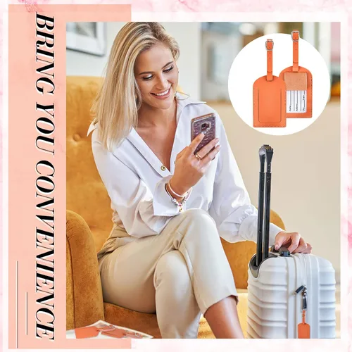 Miniatura 5 de 30 etiquetas de cuero para maleta, etiquetas de viaje para equipaje, mochila de viaje, regalos de boda, mujeres, hombres, adultos, niños, a granel
