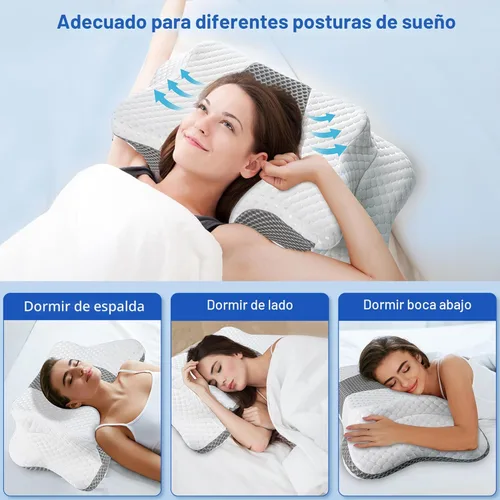 Miniatura 4 de Almohada Cervical para Alivio del Dolor y Soporte del Cuello, Almohada Ergonómica Ajustable para Dormir Cómodamente, Almohadas Ortopédicas de Espuma