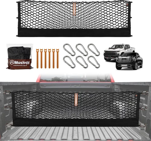 Miniatura 45 de Muslogy para Maverick - Accesorios de Red de Malla de Carga Extensible, Organizador de Maletero, Red de Malla Elástica para Cama de Carga