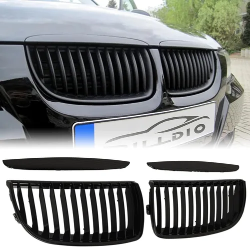 Miniatura 8 de Parrilla E90 – Rejilla negra de riñón individual compatible con BMW serie 3 E90 2009-2011 323i 328i 328xi 335d 335i 335xi Sedan LCI, E91 328i 328xi