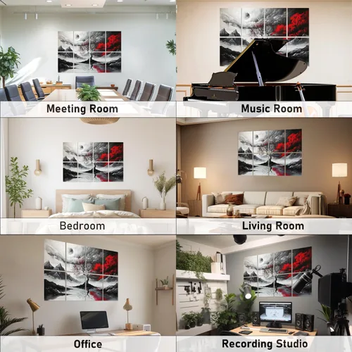 Miniatura 7 de FurnoFlexArt Paneles Acústicos Azulejos Decorativos para Habitación Espuma Insonorizante Paneles Absorbentes Amortiguación de Ruido Cancelación