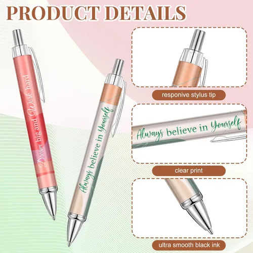 Miniatura 3 de Yeaqee 50 bolígrafos motivacionales a granel con diferentes citas inspiradoras para mujeres, regalos inspiradores, bolígrafos a granel
