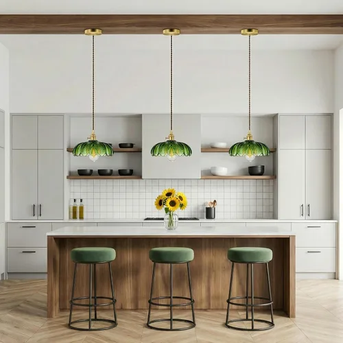 Miniatura 4 de Lámpara colgante Laphivieh, lámpara colgante, lámpara colgante de vidrio con interruptor giratorio, lámpara moderna para isla de cocina, dormitorio