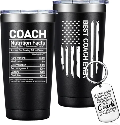 Grifarny Regalos de Entrenador para Hombres, Mujeres - Vaso Tumbler del Mejor Entrenador de Todos los Tiempos 20 oz - Regalos de Apreciación para