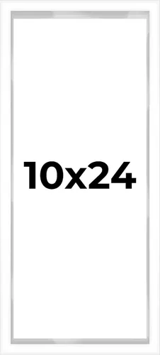 Caja de sombra de 10 x 24 pulgadas, marco blanco contemporáneo – Tamaño interior 10 x 24 x 1 pulgada de profundidad – El marco blanco está hecho