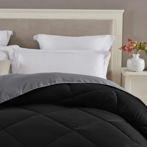Miniatura 2 de Seward Park Edredón Reversible Ligero para Niños Tamaño Full Queen Negro Gris Ropa de Cama Colcha Refrescante para Todas las Estaciones Manta