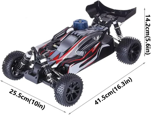 Miniatura 7 de Coche RC 4WD 60KM/H Vehículo RC todoterreno de alta velocidad con motor Nitro, camión de escalada con control remoto de 2.4G para adultos, con Azul