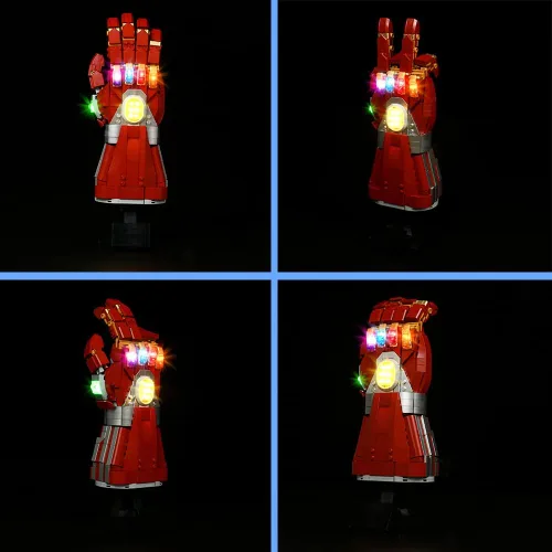 Miniatura 4 de VONADO Kit de luz LED compatible con Lego Nano Gauntlet 76223, iluminación de bricolaje compatible con Iron Man Gauntlet Lego 76223
