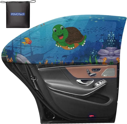 Miniatura 12 de PEMOTech - Parasol para ventana de coche (2 pack) - Certificado, parasol para ventana lateral del coche, protección UV, transpirable, de spandex
